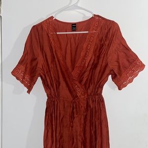 Shein Orange midi sundress size M